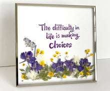 Load image into Gallery viewer, pressed flower and calligraphy glass frame, 압화와 손글씨의 특별한 유리액자