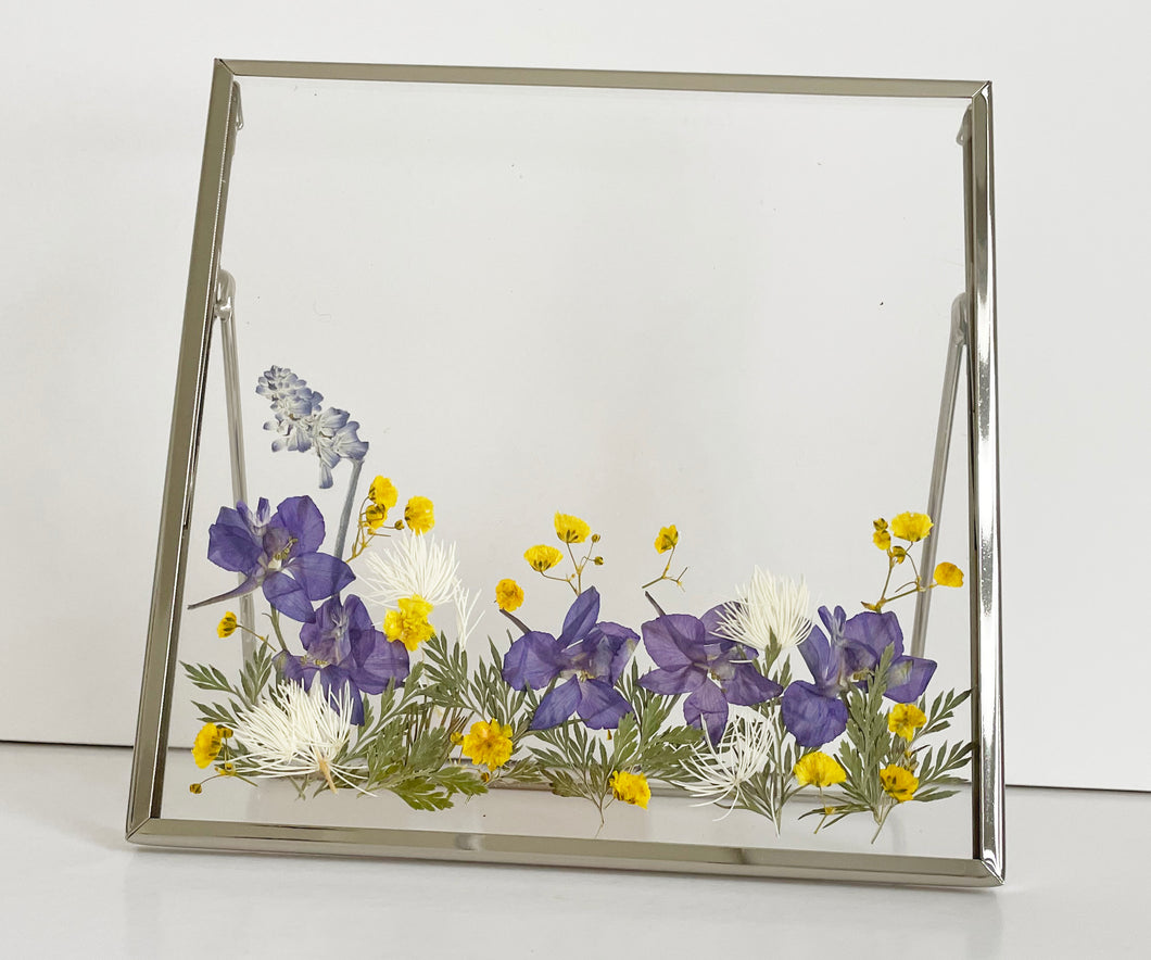 pressed flower and calligraphy glass frame, 압화와 손글씨의 특별한 유리액자
